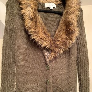 Forever 21 cardigan with faux fur lapels